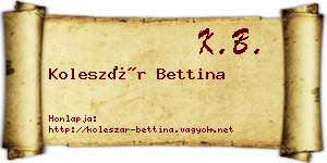 Koleszár Bettina névjegykártya