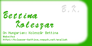 bettina koleszar business card
